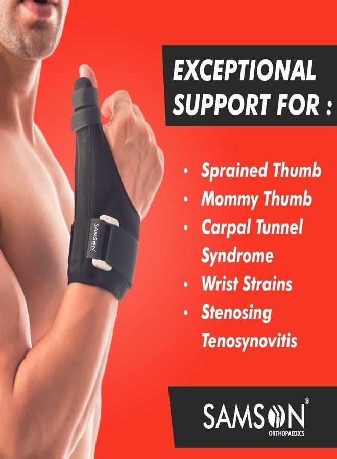 SAMSON Thumb Splint Support for Right/Left Hands | Thumb Brace with Wrist Wrap for Pain Relief, Carpal Tunnel, Trigger Thumb, Sprains, Strains, and Tendonitis | Thumb Immobilizer Stabilizer - Image 3