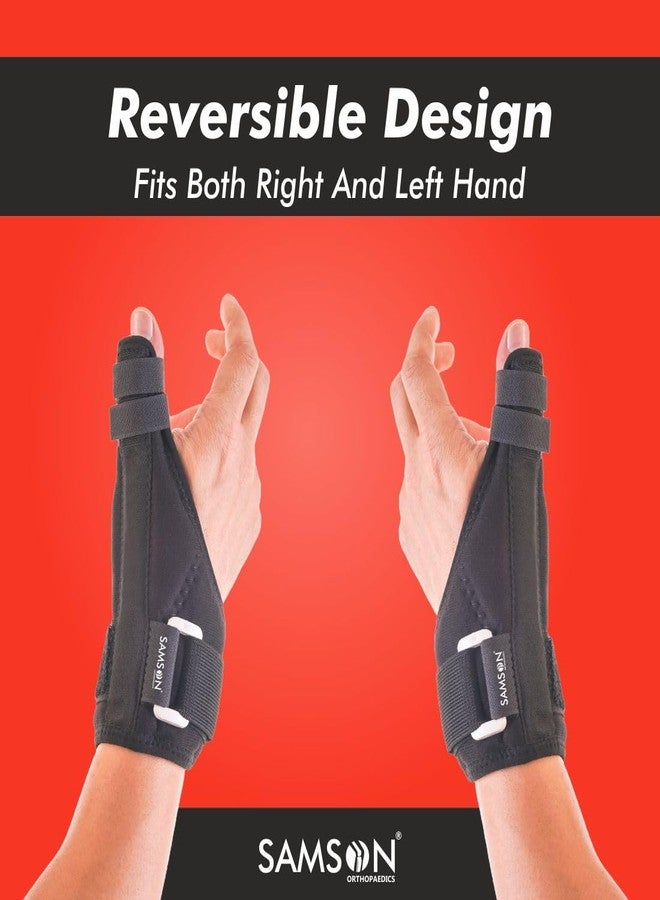 SAMSON Thumb Splint Support for Right/Left Hands | Thumb Brace with Wrist Wrap for Pain Relief, Carpal Tunnel, Trigger Thumb, Sprains, Strains, and Tendonitis | Thumb Immobilizer Stabilizer - Image 4