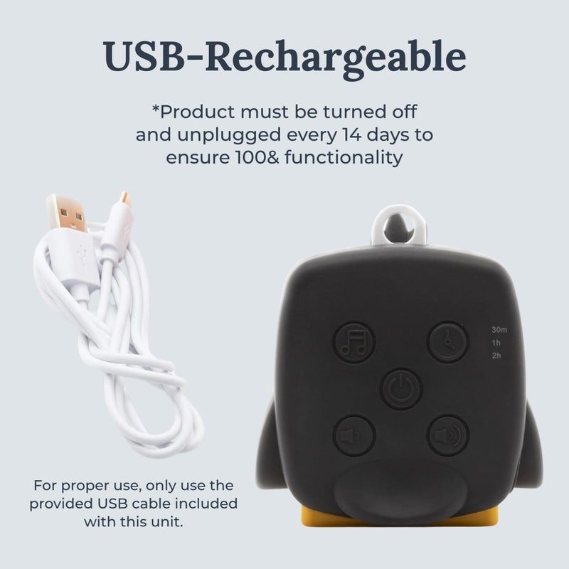 Yogasleep Pocket Baby Soother Penguin, White Noise Machine, 6 Soothing Sounds & Timer for Better Sleep, Includes Brown Noise & Lullabies, Compact Size for Travel & Child Safe, Must Have Registry Gift - Image 2