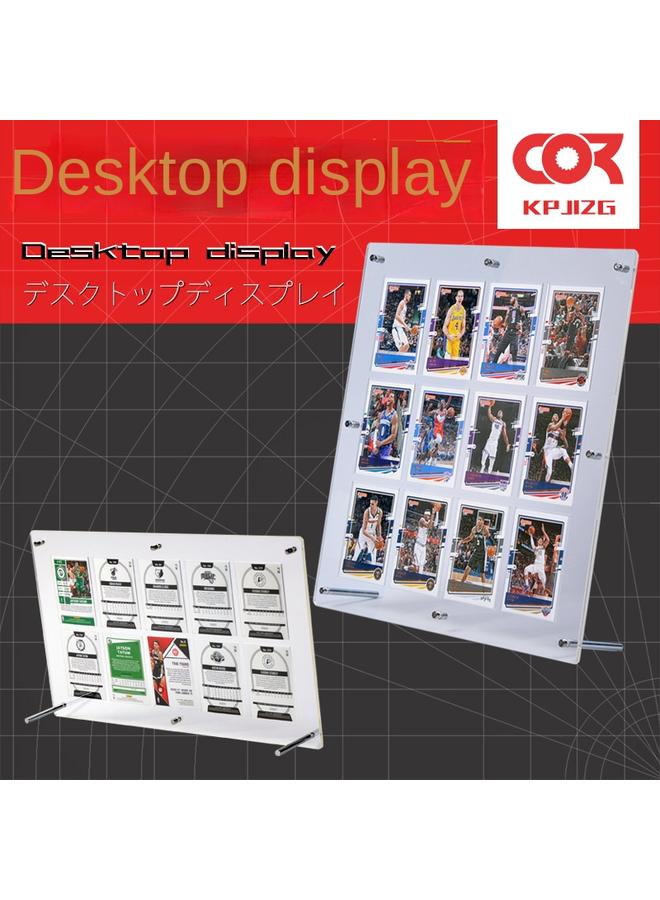 Bluejw Star Card 10 Each Collection Desktop Display Rack Column Card Set Treasure Can Dream Transparent Protection Box 12 Grid Framed - Image 2