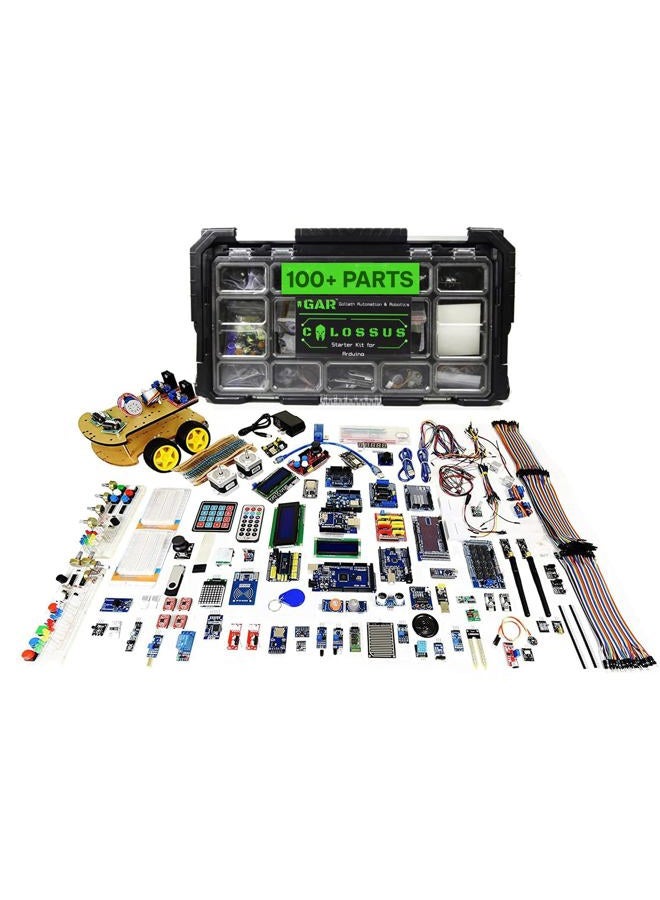 GAR Colossus Starter Kit for Arduino Uno Mega Nano - Complete Advanced Set, 5 Main Boards - 30 Sensors, 10 Shields with ESP32 WiFi + Bluetooth Modules for Wireless Robotics Smart Car - Image 1