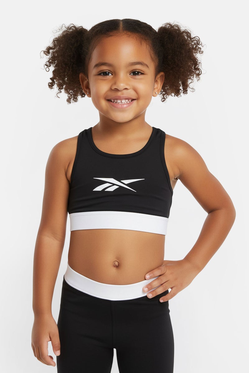 Reebok Toddlers Girl Non Padded Sleeveless Training Sports Bra, Black - Image 1