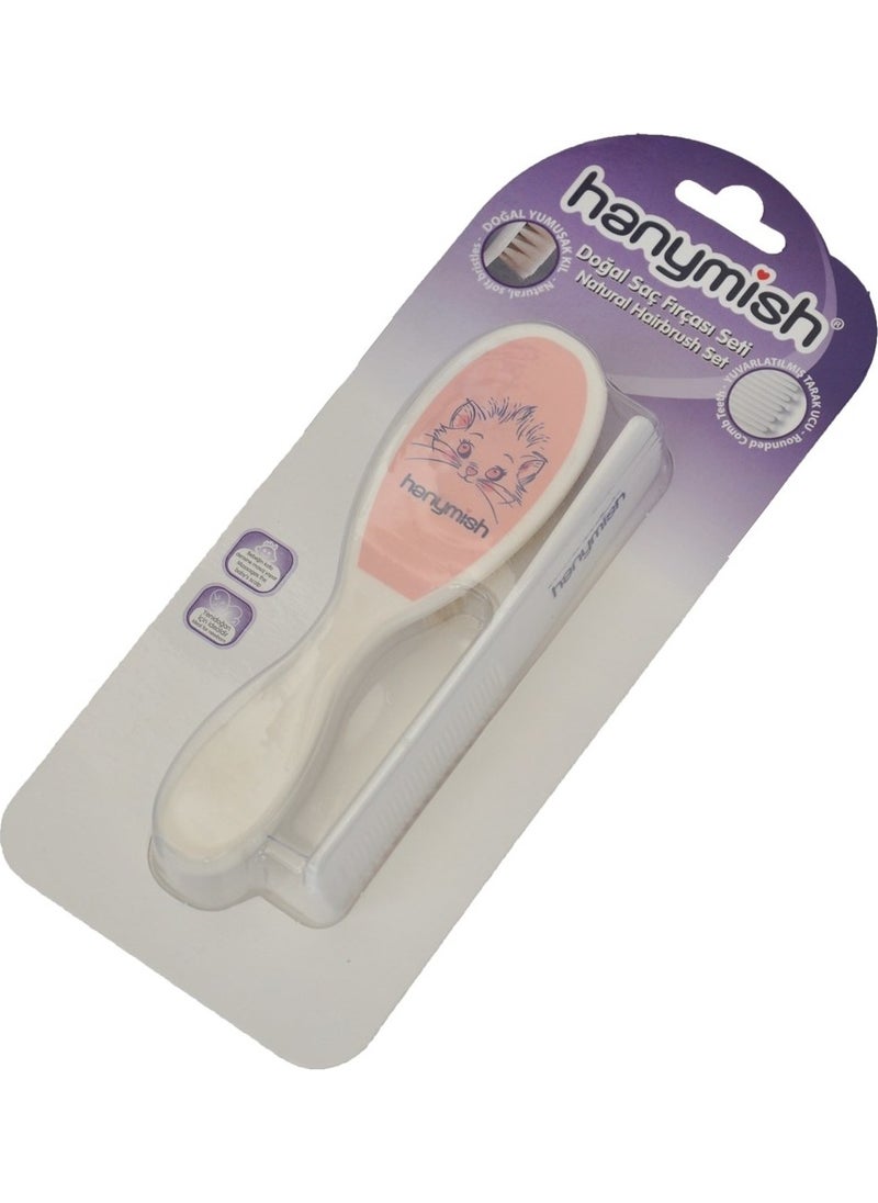 Hanymish Natural Hair Brush Set - Pink  - Image 2
