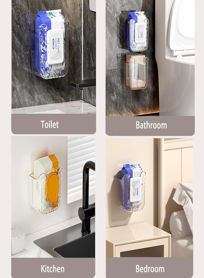 Kudriod 2pcs Kitchen Wipes Storage Box Dispenser,Acrylic Wall-Mounted Tissue Box Holder, Self-Adhesive Wipes Container,Flushable Wipe Container for Bathroom, Kitchen,Bedroom,Toilet,Home - Image 5