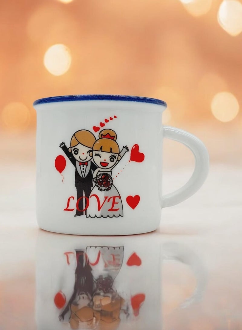 AKDC I Love You Printed Ceramic Coffee Cup 100ml - Image 1