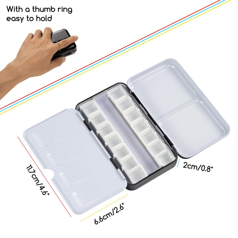 MEEDEN Empty Watercolor Tins Palette Paint Case, Small Pink Tin Plus 12 Pcs Half Pans - Image 2