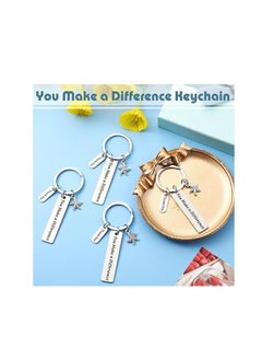 SYOSI 6 Thank You Keychains – Engraved Stainless Steel Gifts for Coworkers, Teachers, Doctors, and Employees  - Image 3