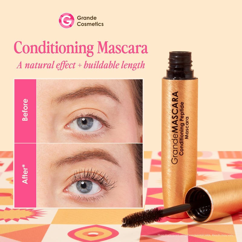 Grande Cosmetics GrandeMASCARA Conditioning Peptide Mascara - Buildable Volume & Length, Water-Resistant & Clump-Free - Lash & Extension Friendly, Black (0.20 oz) - Image 2