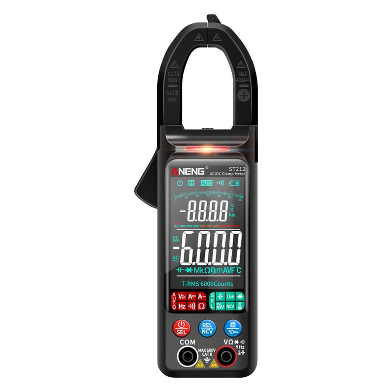 ANENG ST212 Clamp Meter Intelligent Digital Clamp Multimeter 6000 Counts Smart AC & DC Voltmeter 400A Ammeter VA Colored Display Auto Range Clamp Type Tester NCV Non-contact Voltage Measurer - Image 1