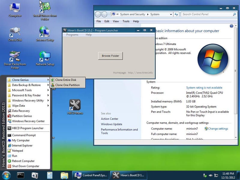 TechGuy4u Hirens Boot CD 15.2 Tool to Fix & Repair All PC Problems - Printed DVD Label - Image 3