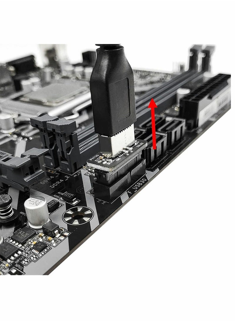 Generic - USB Front Panel Adapter, Vertical USB C Header Adapter, USB 3.1 Type-E Key-A to USB 3.0 20Pin Header Converter, for Type C Motherboard - Image 1