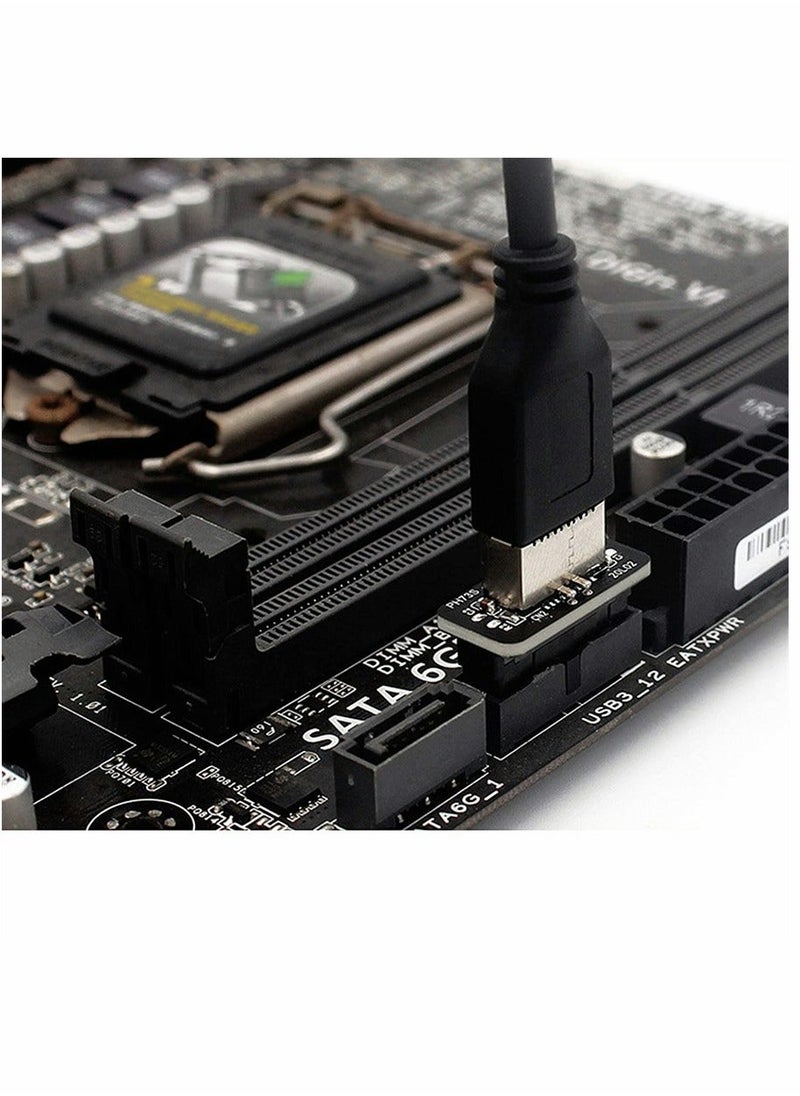Generic - USB Front Panel Adapter, Vertical USB C Header Adapter, USB 3.1 Type-E Key-A to USB 3.0 20Pin Header Converter, for Type C Motherboard - Image 1