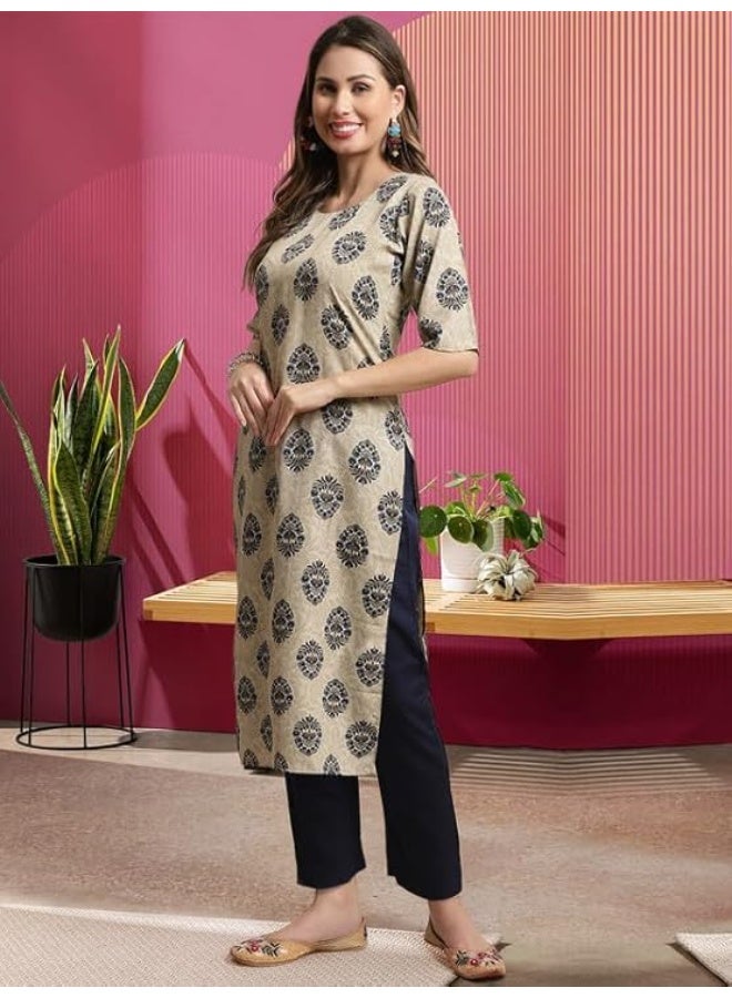Pinkmint store Women's Crepe Kurta Pant Set Regular Wear (Pack of 2) S - Image 4