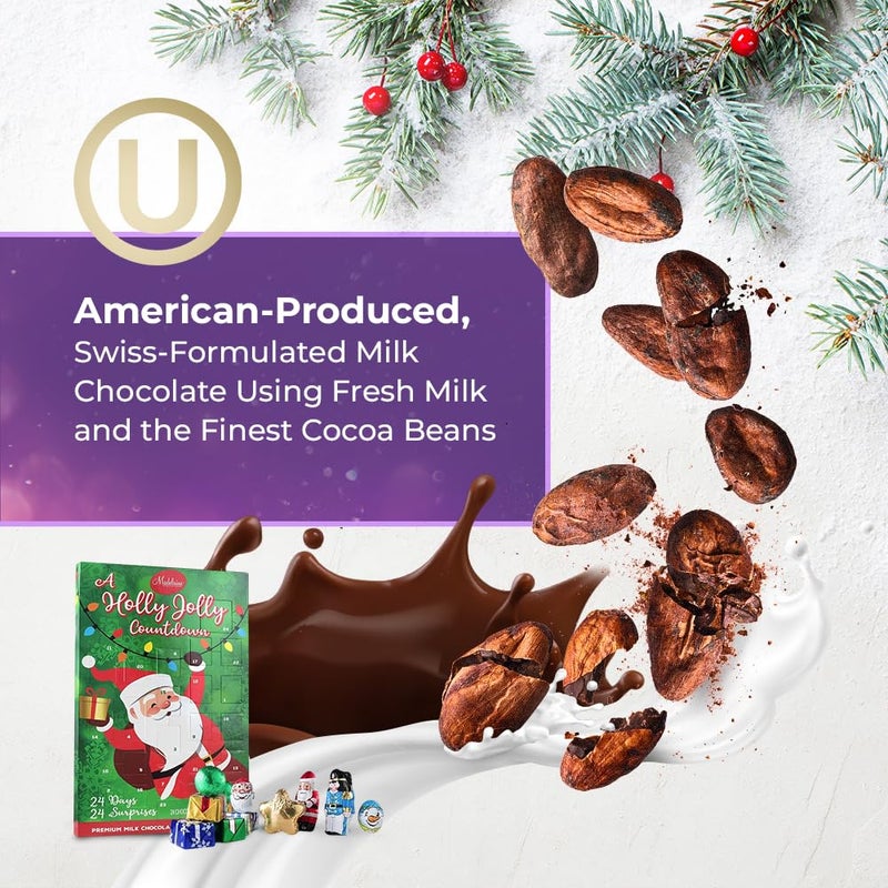 تقويم عيد الميلاد مادلين 2025 - عد تنازلي للشوكولاتة والحلويات للأطفال والنساء والرجال والفتيات والمراهقين - تقاويم عيد الميلاد للحلويات - عيد سعيد - 6 أونصات - Image 3