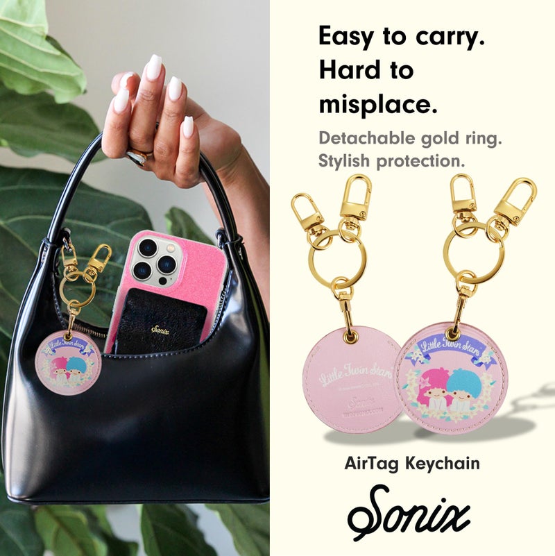 Sonix x Sanrio Keychain Case Compatible with Apple AirTag | Protective Cover Keychain | Hello Kitty & Friends - Floral Little Twin Stars - Image 4