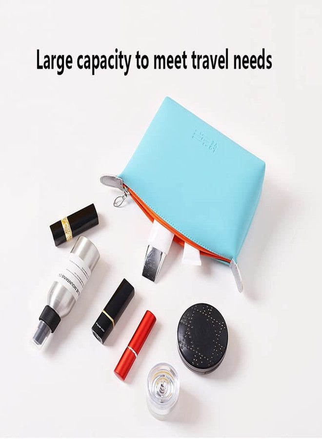 VEHTRI Dumpling Shape Zipper Closure Mini Cosmetic Bag,Pu-Leather Waterproof Women's Makeup Toiletry Organiser Handbag,Colorful Travel Cosmetics Case Small Makeup Brush(Reddish-Orange,10 Centimeters) - Image 3