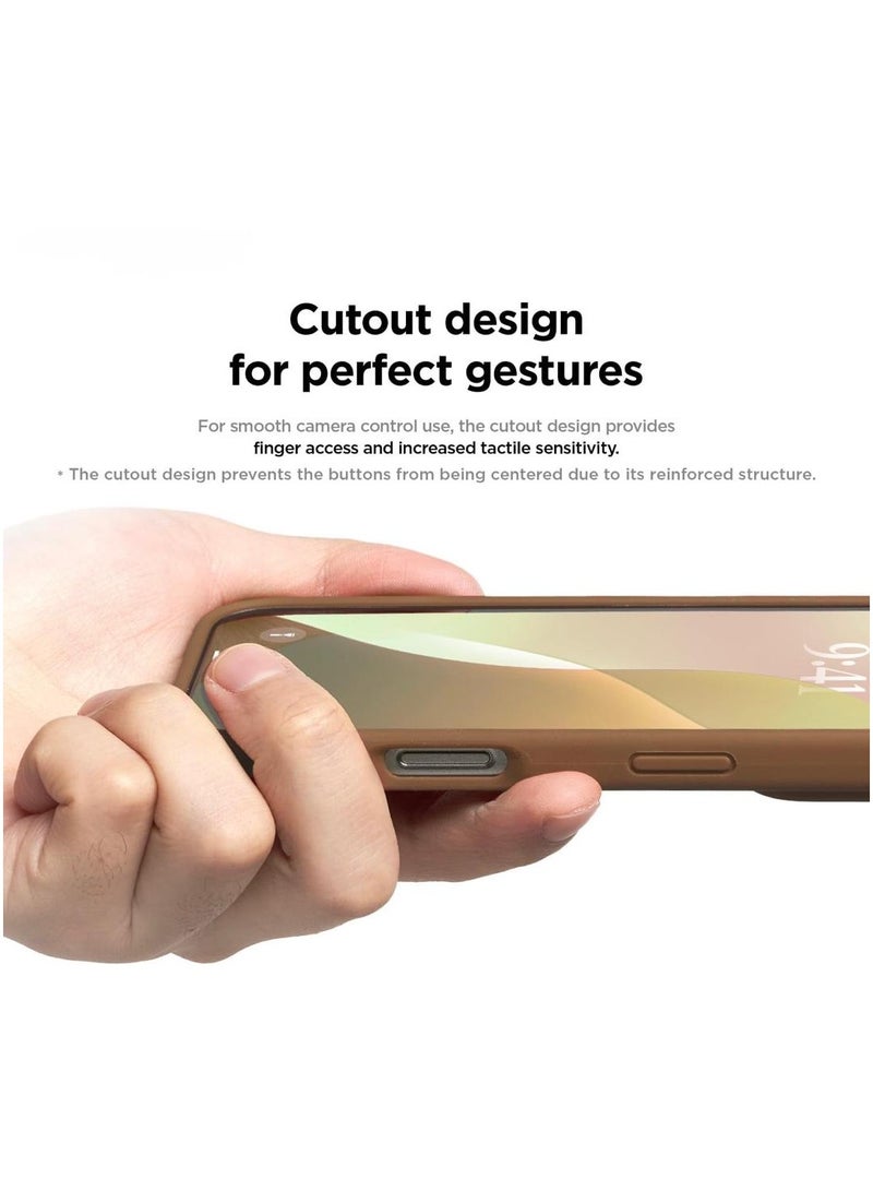 أكاليكس جراب سيليكون متوافق مع iPhone 16، سيليكون سائل رفيع، طبقات من المطاط الهلامي الناعم المقاوم للصدمات، جراب حماية للهاتف مع بطانة من مادة TPU (بني) - Image 4