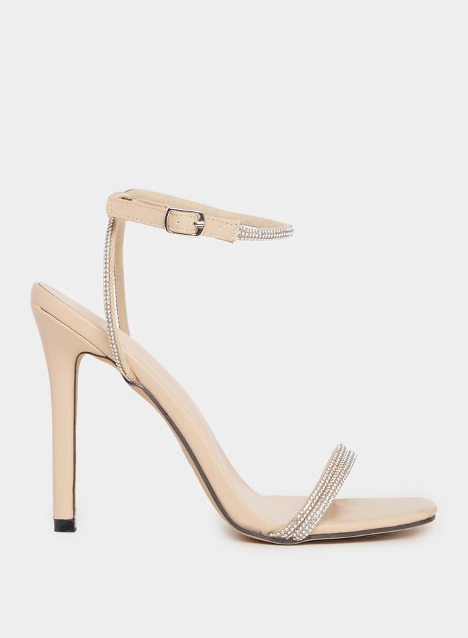 Take Two Embellished Strap Stiletto Heel Sandals by Styli  - Image 1