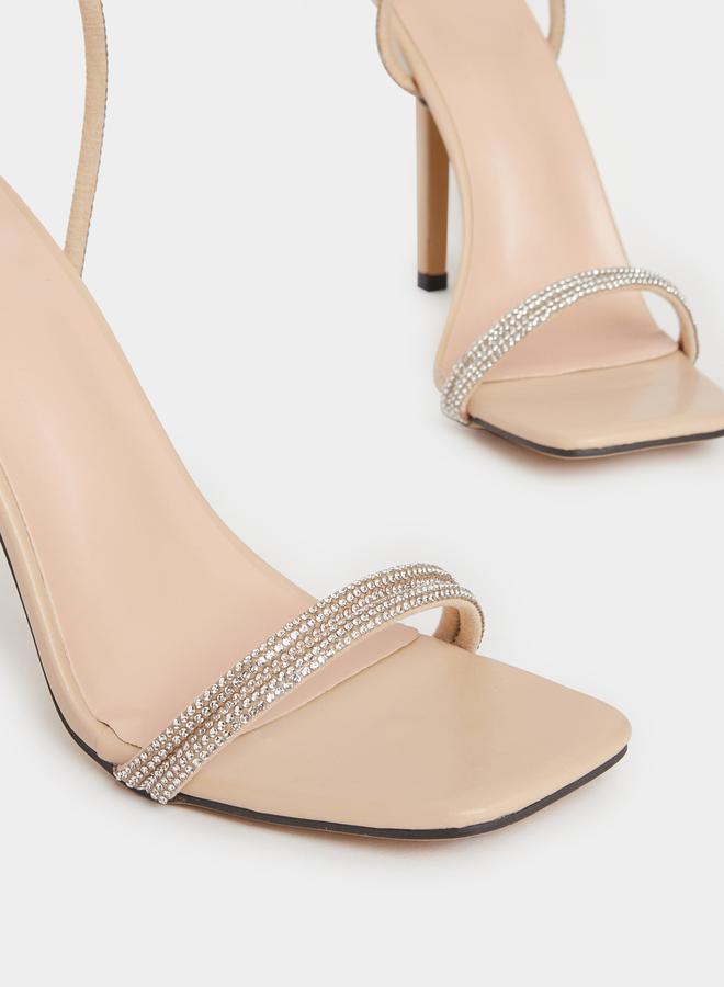 Take Two Embellished Strap Stiletto Heel Sandals by Styli  - Image 3