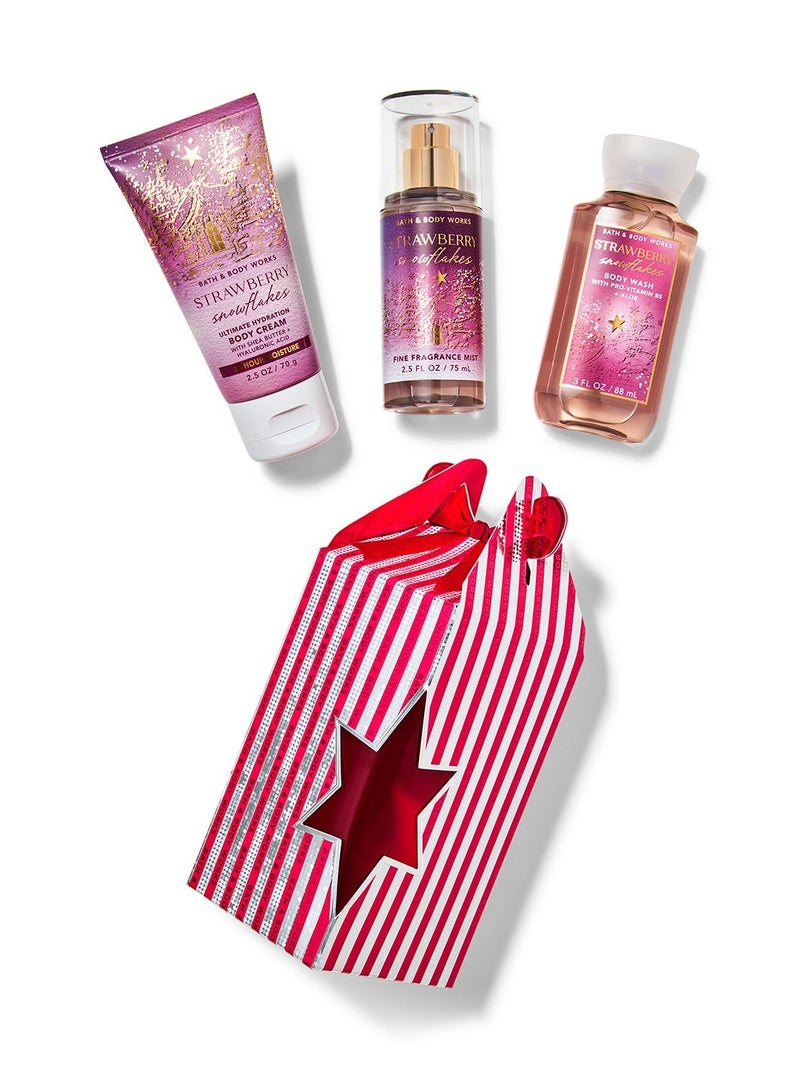 Bath & Body Works مجموعة هدايا صغيرة من رقاقات الثلج بالفراولة - Image 1