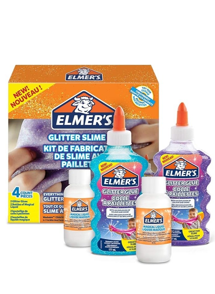 Elmers 4- Piece Glitter Slime Kit 195x180x40cm - Image 1