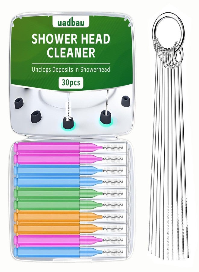 uadbau Shower Head Cleaner Tool Set, Multi-Size Shower Head Cleaning Brush for Small Hole Anti-Clogging Nozzle with Storage Boxes, Picks Fitting Nozzle Unclogger for Household Bathroom (30 Pcs) - Image 1