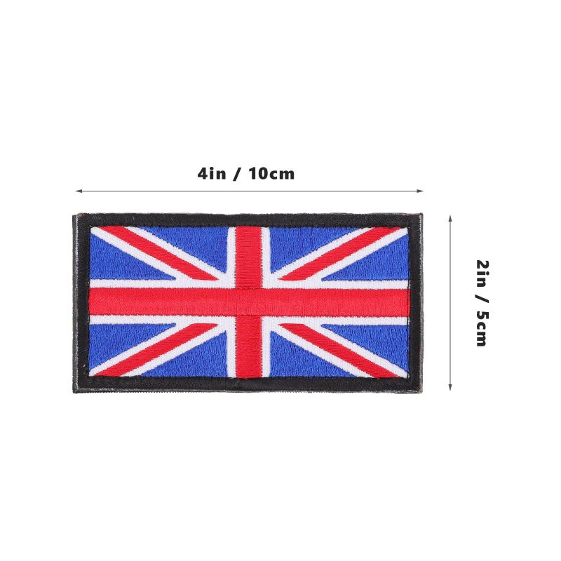 Supvox Embroidered UK Flag Patches 2Pcs Iron On Sewing for Clothing Backpack Decor Blue Black - Image 3