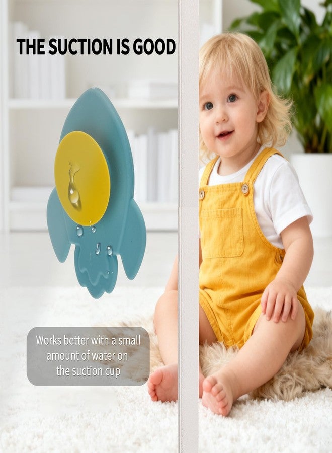 Imagination Junction Silicone Suction Cup Spinner Toy 1-3 Year Old Boys & Girls - Spinning Sensory Toys for Toddlers 12-18 Months Toddler Sensory Toys for Bath & Play (Rocket Shape) - Image 4