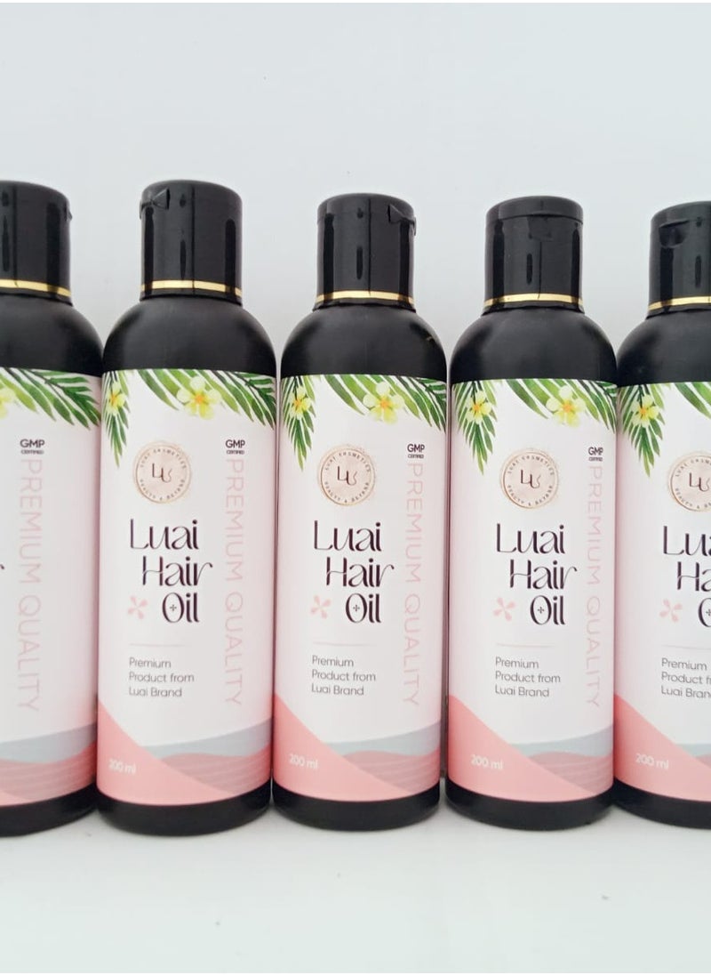 Luai Cosmetics - Luai Premium Hair Oil 200ml Natural Nutrients Reverse Grey Hair Promote Growth Prevent Hair Loss And Dandruff Easy For Men And Women - Image 1