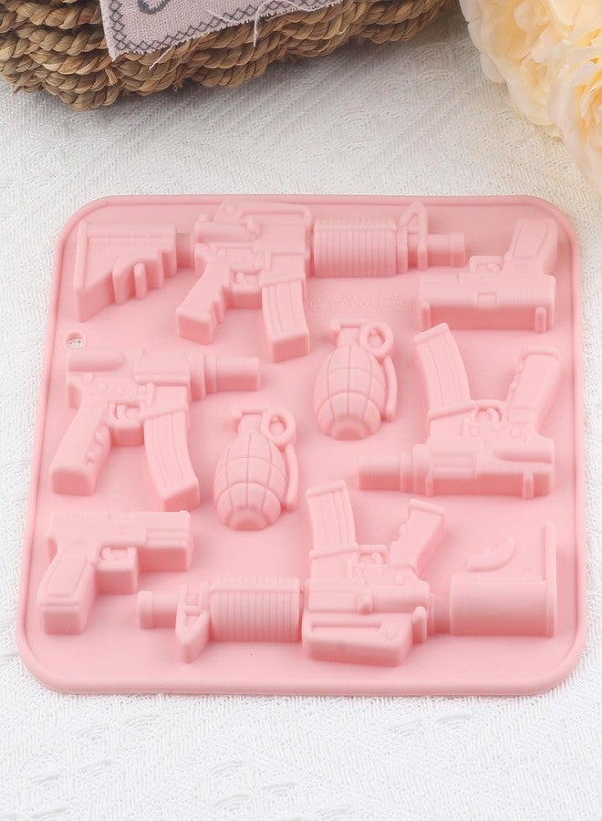 YIMINGMOLD قوالب حلوى سيليكون على شكل مسدس رشاش من YIMINGMOLD بثمانية تجاويف، قالب شوكولاتة على شكل قنبلة يدوية لتزيين الكب كيك وحلوى الشوكولاتة - Image 4