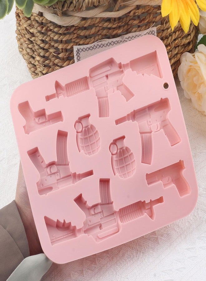 YIMINGMOLD قوالب حلوى سيليكون على شكل مسدس رشاش من YIMINGMOLD بثمانية تجاويف، قالب شوكولاتة على شكل قنبلة يدوية لتزيين الكب كيك وحلوى الشوكولاتة - Image 3