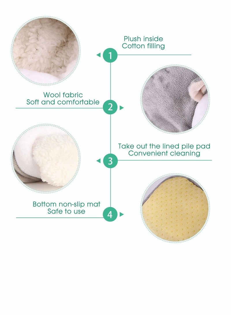 SYOSI Mini Hamster Bed Hideouts and Houses, Hamster Sleeping Bag Rat Hamster House Bed Small Pet Nest, Cute Warm Sleep Bed for Hamster Squirrel Ferret Chinchilla Small Pets, Grey  - Image 3