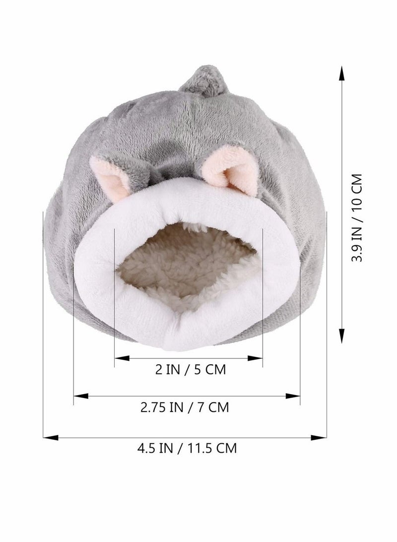 SYOSI Mini Hamster Bed Hideouts and Houses, Hamster Sleeping Bag Rat Hamster House Bed Small Pet Nest, Cute Warm Sleep Bed for Hamster Squirrel Ferret Chinchilla Small Pets, Grey  - Image 4