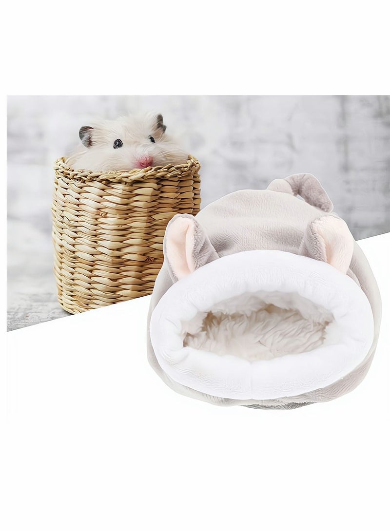 SYOSI Mini Hamster Bed Hideouts and Houses, Hamster Sleeping Bag Rat Hamster House Bed Small Pet Nest, Cute Warm Sleep Bed for Hamster Squirrel Ferret Chinchilla Small Pets, Grey  - Image 1