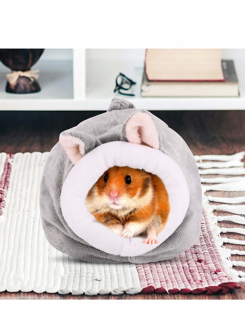 SYOSI Mini Hamster Bed Hideouts and Houses, Hamster Sleeping Bag Rat Hamster House Bed Small Pet Nest, Cute Warm Sleep Bed for Hamster Squirrel Ferret Chinchilla Small Pets, Grey  - Image 5