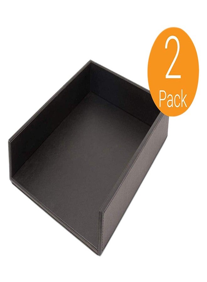 Castle Armory by Castle - Leatherette Two Stackable Paper Trays Desk Organizer - Clutter Organizer for Home, Office, Personal, and Employee Files (Two Paper Trays - Stackable) - Image 4