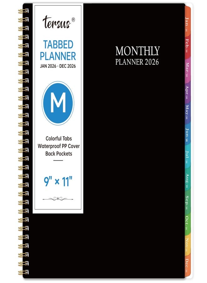 Tersus 2026 Monthly Planner - 2026 Planner with Tabs, Jan 2026 - Dec 2026, 9" x 11" Large Monthly Planner/Calendar, Back Pocket, Perfect for School Office Home Planning - Image 1