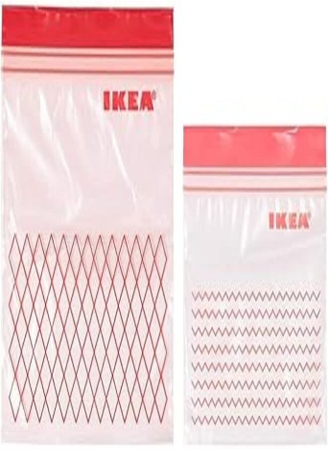 Ikea Ikea Istad red plastic bag, clear, polyethylene, 7.5 x 3.15 x 2 in, 60 units 