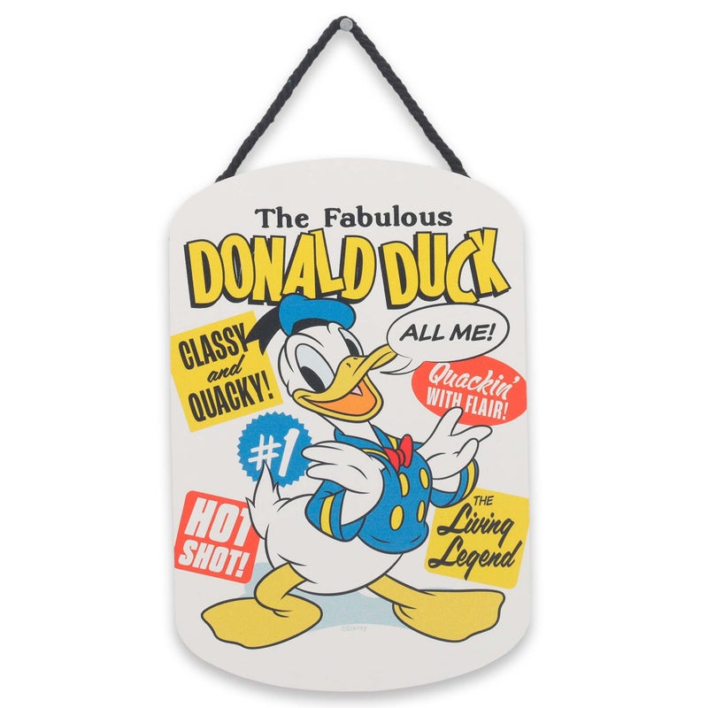 Open Road Brands Disney Donald Duck Hanging Wood Wall Decor - The Fabulous Donald Duck Sign for Kids' Bedroom or Movie Room - Image 1