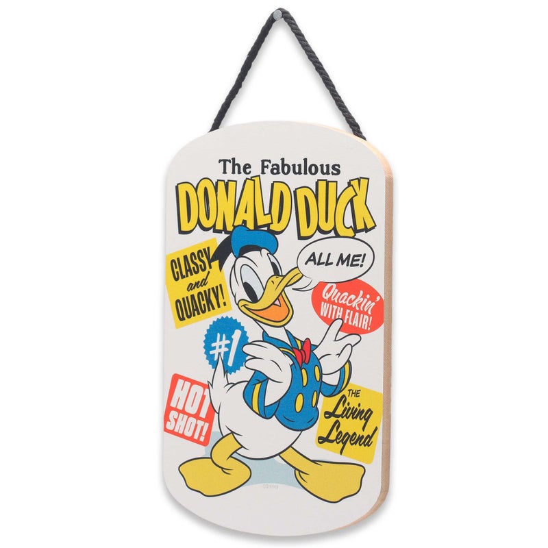 Open Road Brands Disney Donald Duck Hanging Wood Wall Decor - The Fabulous Donald Duck Sign for Kids' Bedroom or Movie Room - Image 2