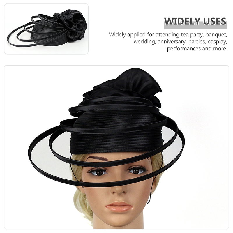 Bride Fascinator Hat Women Tea Party Headband Hat Banquet Wedding Hat Decoration - Image 4
