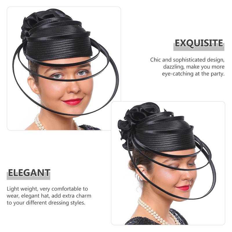 Bride Fascinator Hat Women Tea Party Headband Hat Banquet Wedding Hat Decoration - Image 5