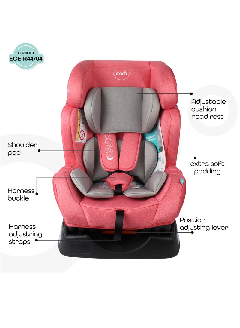 Moon Infant Car Seat – Convertible Safety Seat (0–25kg), Rear And Forward Facing, for Birth to 6 Years, Cushioned And Travel Friendly Design – Pink - Image 4