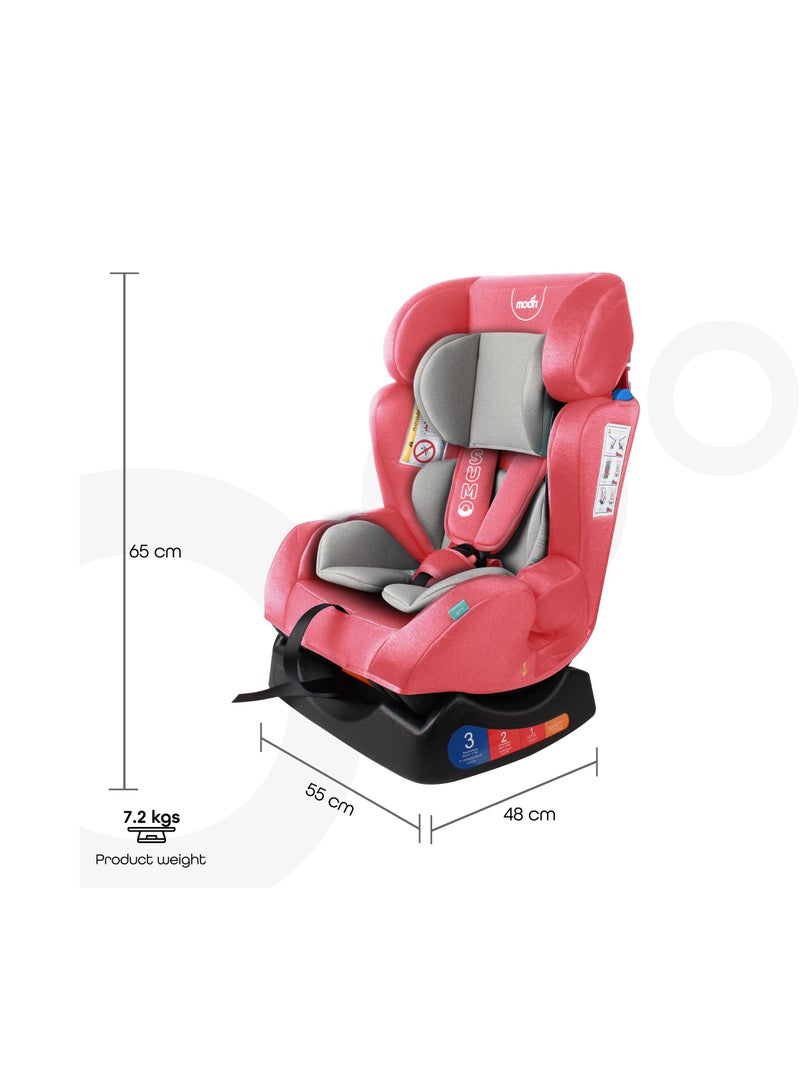 Moon Infant Car Seat – Convertible Safety Seat (0–25kg), Rear And Forward Facing, for Birth to 6 Years, Cushioned And Travel Friendly Design – Pink - Image 3