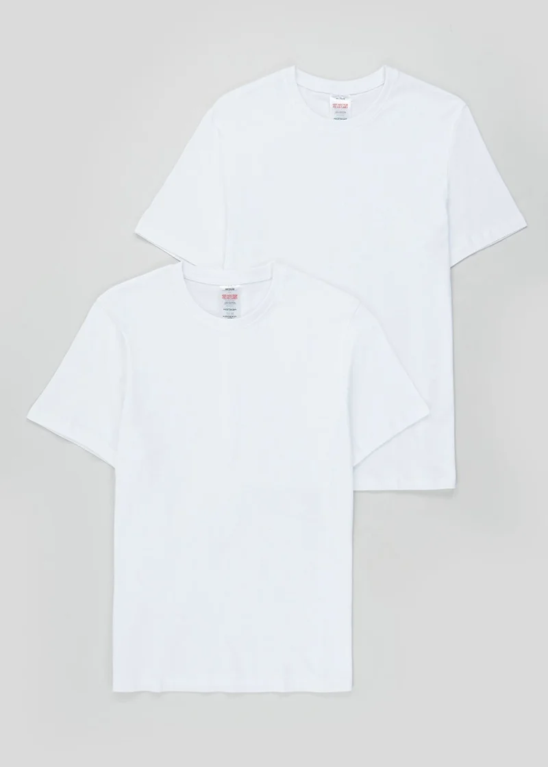 Matalan 2 Pack White T-Shirt Vests