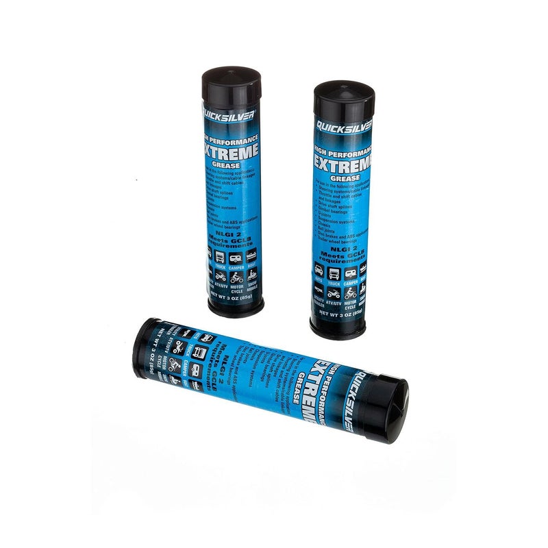 Quicksilver 8M0071837 High Performance Extreme GreaseLubricant with PTFE 3Oz Cartridges Pack of 3