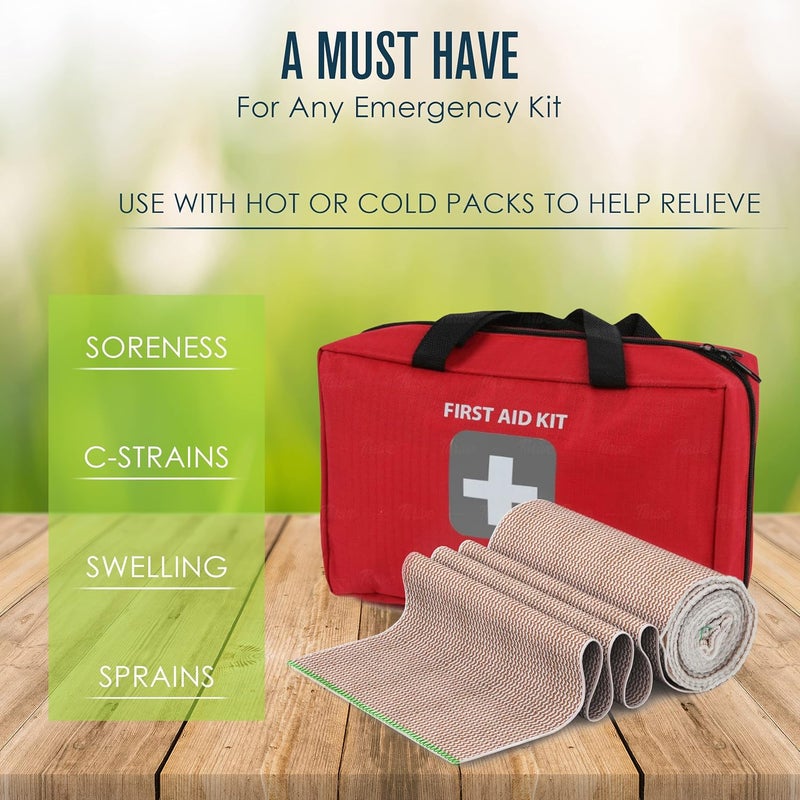 Houseables لفافة ضاغطة مرنة من هاوسابلز 6 بوصة لفافة ضغط للصدر ضمادة ضغط قطنية للساقين الوذمة اللمفية للنساء والرجال طبية للركبة والكاحل والذراع والقدم واليد للإصابات قابلة لإعادة الاستخدام 1315 عبوة 2 - Image 5