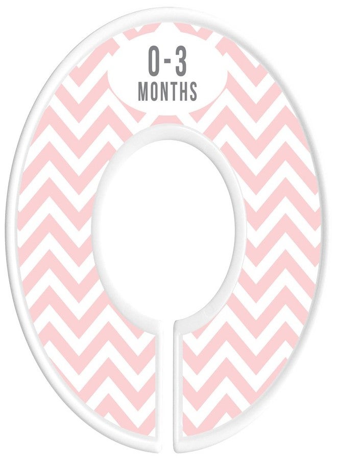 Delicush Baby Closet Size Dividers, Girl, Pink, Set of 6 Organizers, Stripe, Chevron - Image 2