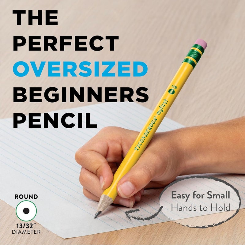 Ticonderoga ® Beginners' Elementary Pencils, With Eraser, #2 Lead, Yellow Barrel, Pack Of 12 - Image 2