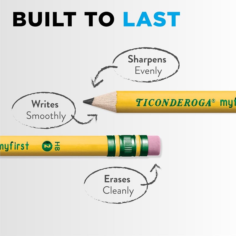 Ticonderoga ® Beginners' Elementary Pencils, With Eraser, #2 Lead, Yellow Barrel, Pack Of 12 - Image 3